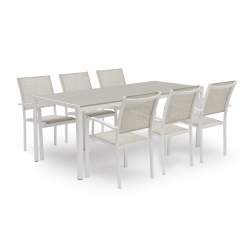 Hillerstorp Hånger pöytä + 6 matalaa tuolia