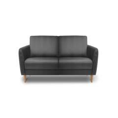 Skandia 2-istuttava sohva musta nahka