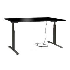 Ergo sähköpöytä 115x67 Musta, Mustalla jalalla 
