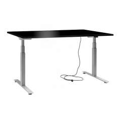 Ergo sähköpöytä 160x80 Musta, Harmaalla jalalla