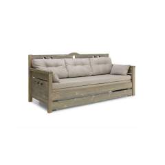 Konsta vuodesohva, Harmaa runko, Hygge beige patjasarja