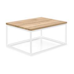 Hanno sohvapöytä 68x80 tammikannella, Luonnonväri kansi/valkoinen jalka