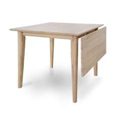 Casø C-Edge ruokapöytä 75x75 klaffilla, Valkaistu tammi