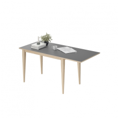 Casø C-Edge ruokapöytä 75x75 klaffilla, Valkaistu tammi/stone laminaatti