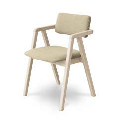 Nigel tuoli massiivitammi, Very white oiled, Domino 5 Beige