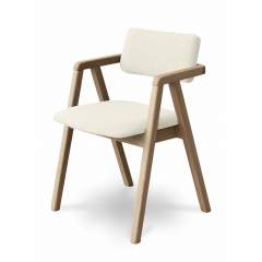 Nigel tuoli massiivitammi, Light natural oiled, Domino 1 valkoinen