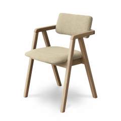 Nigel tuoli massiivitammi, Light natural oiled, Domino 5 beige