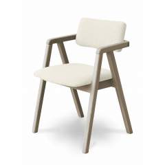 Nigel tuoli massiivitammi, Grey oiled, Domino 1 valkoinen