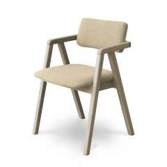 Nigel tuoli massiivitammi, Grey oiled, Domino 5 beige