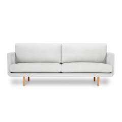 Finsoffat Kanerva 3-istuttava sohva, Velvety 51 Steel, Aito tammi