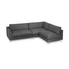 Finsoffat Trio moduulisohva, Mine 65 Grey, Luonnonväri koivu