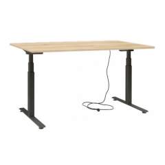 Ergo sähköpöytä 135x67, Hunaja tammi, Musta jalka