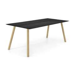 Palma ruokapöytä 90x200 mustalla kannella, Antiikki jalat