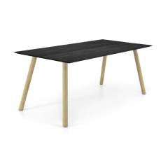 Palma ruokapöytä 90x180 mustalla kannella, Antiikki jalat