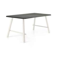 Olivia ruokapöytä 90x150 harmaalla kannella, Valkoiset jalat