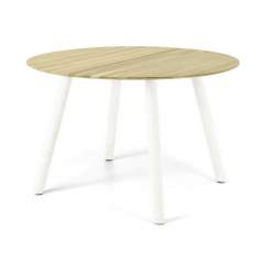Palma pyöreä ruokapöytä Ø115cm tammi, Valkoisella jalalla