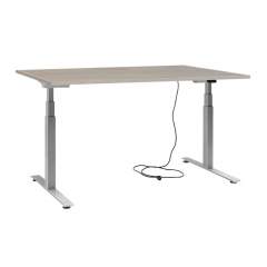 Ergo sähköpöytä 160x80 hopea jalava, Harmaalla jalalla