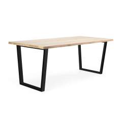 Lana saarni lankkupöytä 90x200 metallijalalla, Musta metallijalka