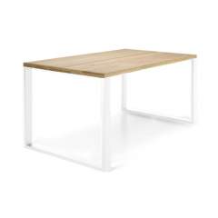 Edna lankkupöytä 90x140 tammi, valkoinen metalli jalka MYYMÄLÄMALLI