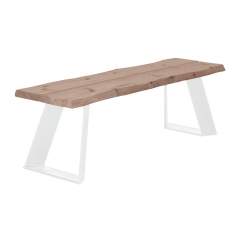 Lana penkki 150x40 metallijalalla, Antiikki kansi/Valkoinen jalka