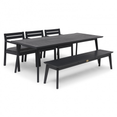 Hillerstorp Stoltö pöytä + 3 -tuolia ja penkki terassille