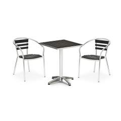 Alunda pöytä ja 2 tuolia musta/alumiini