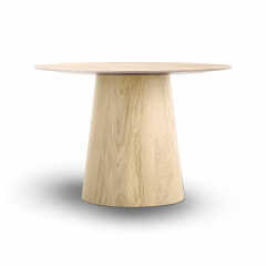 Barrel pyöreä ruokapöytä 110cm, White oiled