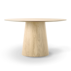 Barrel pyöreä ruokapöytä 130cm, White oiled