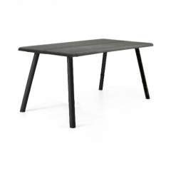 Olivia ruokapöytä 90x150 harmaalla kannella, Mustat Palma  jalat