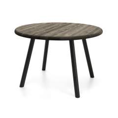 Olivia ruokapöytä Ø115cm harmaalla kannella, Mustat Palma jalat