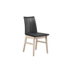 Casø Sweet Seat tuoli nahkaverhoilulla, Musta nahka, Valkastu tammi