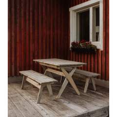 Ecofurn Granny pöytä 145 + 2 penkkiä