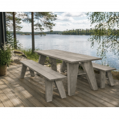 Ecofurn Paavo pöytä 160 + 2 penkkiä