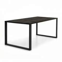 Edna lankkupöytä 90x180 metallijalalla, Musta kansi/Musta jalka