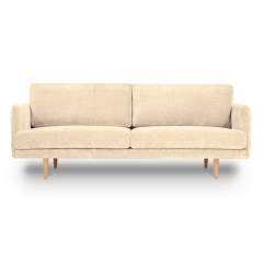 Finsoffat Jasmi 3 istuttava sohva Rox samettikankaalla, 110 Linen, Tammi jalat