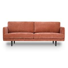 Finsoffat Jasmi 3 istuttava sohva Rox samettikankaalla, 128 Brick, Wenge jalat