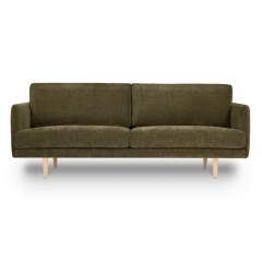 Finsoffat Jasmi 3 istuttava sohva Rox samettikankaalla, 156 Hunter, Koivu jalat