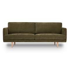 Finsoffat Jasmi 3 istuttava sohva Rox samettikankaalla, 156 Hunter, Tammi jalat