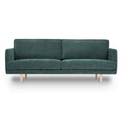 Finsoffat Jasmi 3 istuttava sohva Rox samettikankaalla, 198 Teal, Koivu jalat
