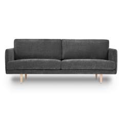 Finsoffat Jasmi 3 istuttava sohva Rox samettikankaalla, 66 Graphite, Koivu jalat