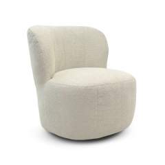 Hjort Knudsen Lady 1360 pyörivä nojatuoli Teddy kankaalla, 3610 Cream