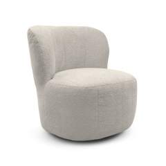 Hjort Knudsen Lady 1360 pyörivä nojatuoli Teddy kankaalla, 3611 Light Grey