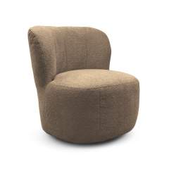 Hjort Knudsen Lady 1360 pyörivä nojatuoli Teddy kankaalla, 3613 Light Brown