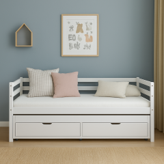 Hoppekids Eco Dream Daybed varavuoteella ja laatikolla