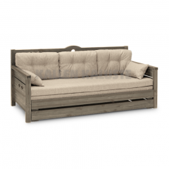 Konsta vuodesohva, Harmaa runko, Hygge beige patjasarja