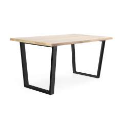 Lana saarni lankkupöytä 90x140 metallijalalla, Musta metallijalka