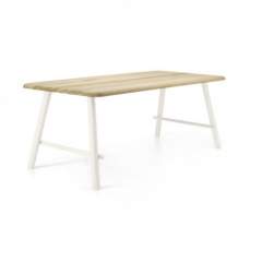 Olivia ruokapöytä 90x195 tammi/valkoinen