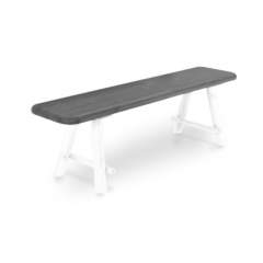 Olivia penkki 150cm, Harmaa kansi, valkoiset jalat