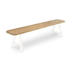 Olivia penkki 200cm, Antiikki kansi, valkoiset jalat