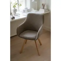 Rowico Alison käsinojallinen tuoli tumman beige kangas